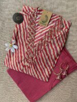 "Sandhya" Hand Embroidered Muslin Kurta Set(2pc)