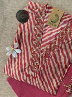 "Sandhya" Hand Embroidered Muslin Kurta Set(2pc) - Image 3