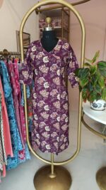 "Haseen" Purple Angrakha Cotton Kurta - Image 4