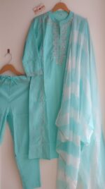 Aasmani Turquoise Infusion Suit Set - Image 2