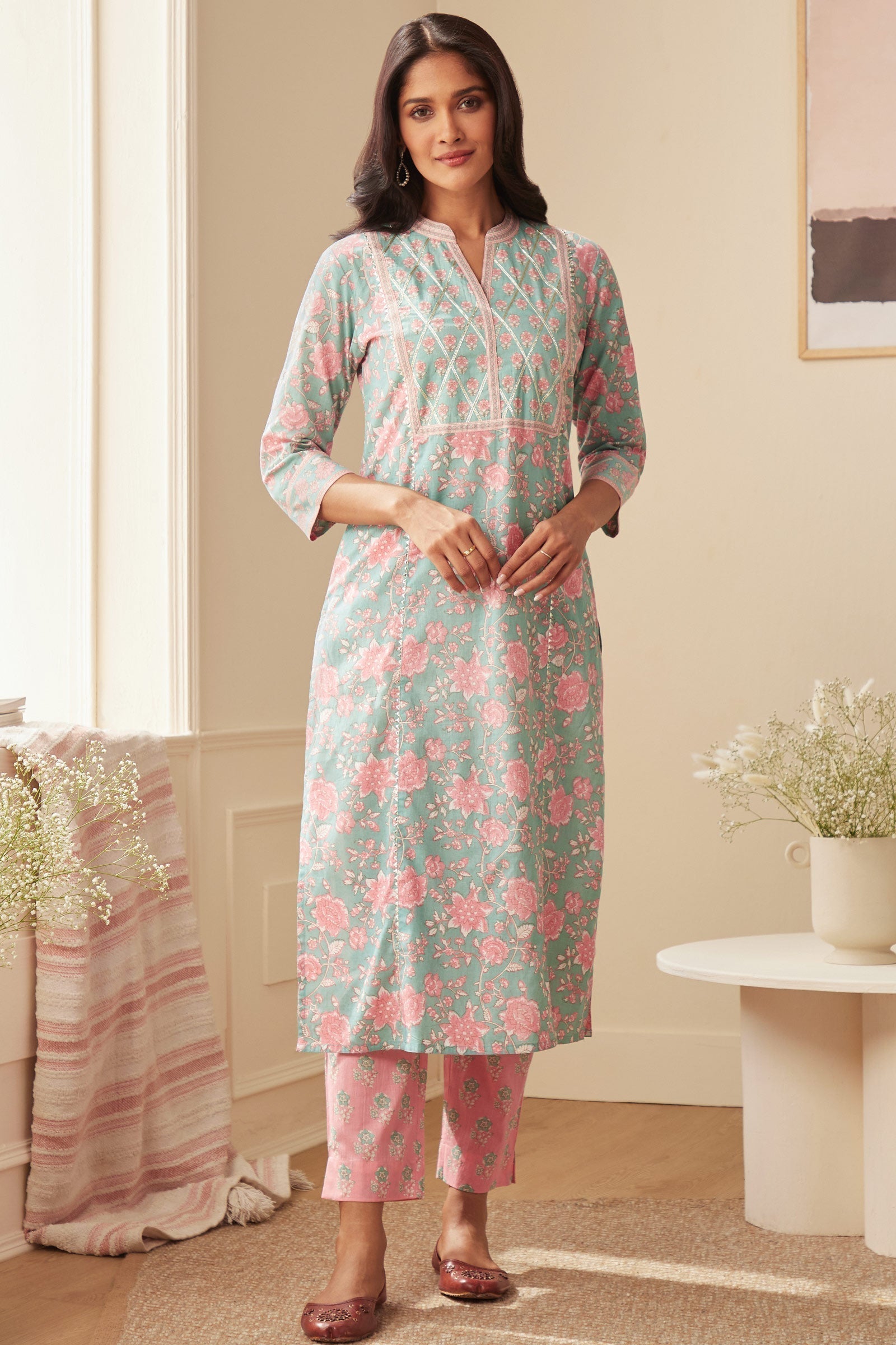 fgmk24-96_6.jpg Rosheen Raya Sanganeri Kurta - Image 1